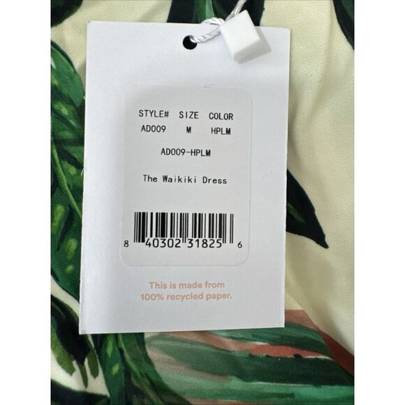 Andie Women's M Waikiki Coverup Swim Dress Stretchy Ivory Palm NWT 9555 - Picture 14 of 14
